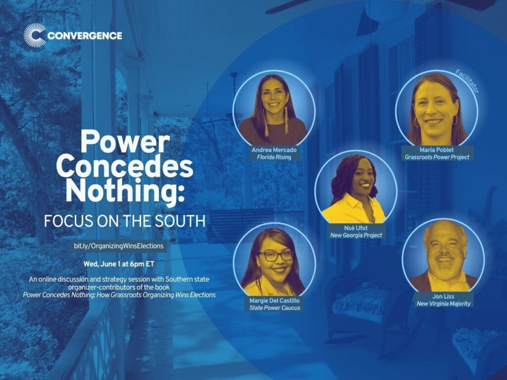 Event flyer for the event. There are the headshots of all 5 speakers and a photo of a southern home in the background.