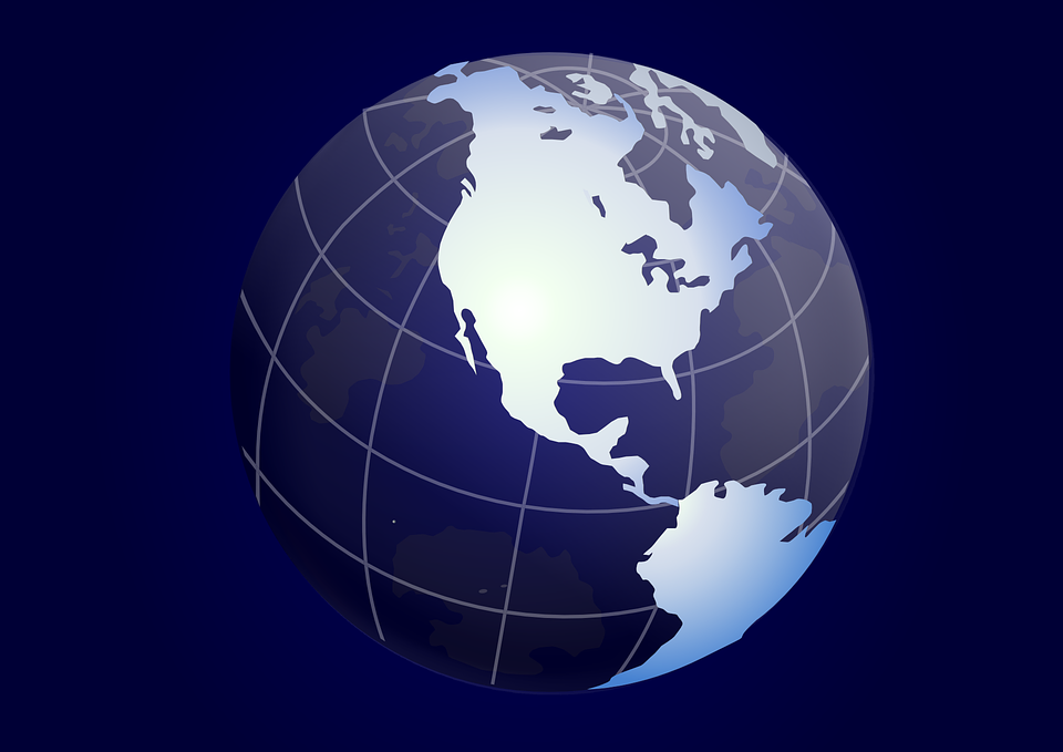 Dark background image with the globe superimposed over it
