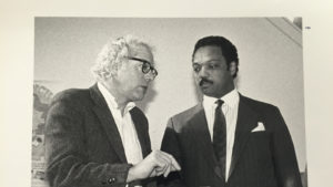 Photograph of a young Bernie Sanders with Jesse Jackson