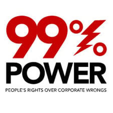 Wording that says 99% power...People's rights over corporate wrongs